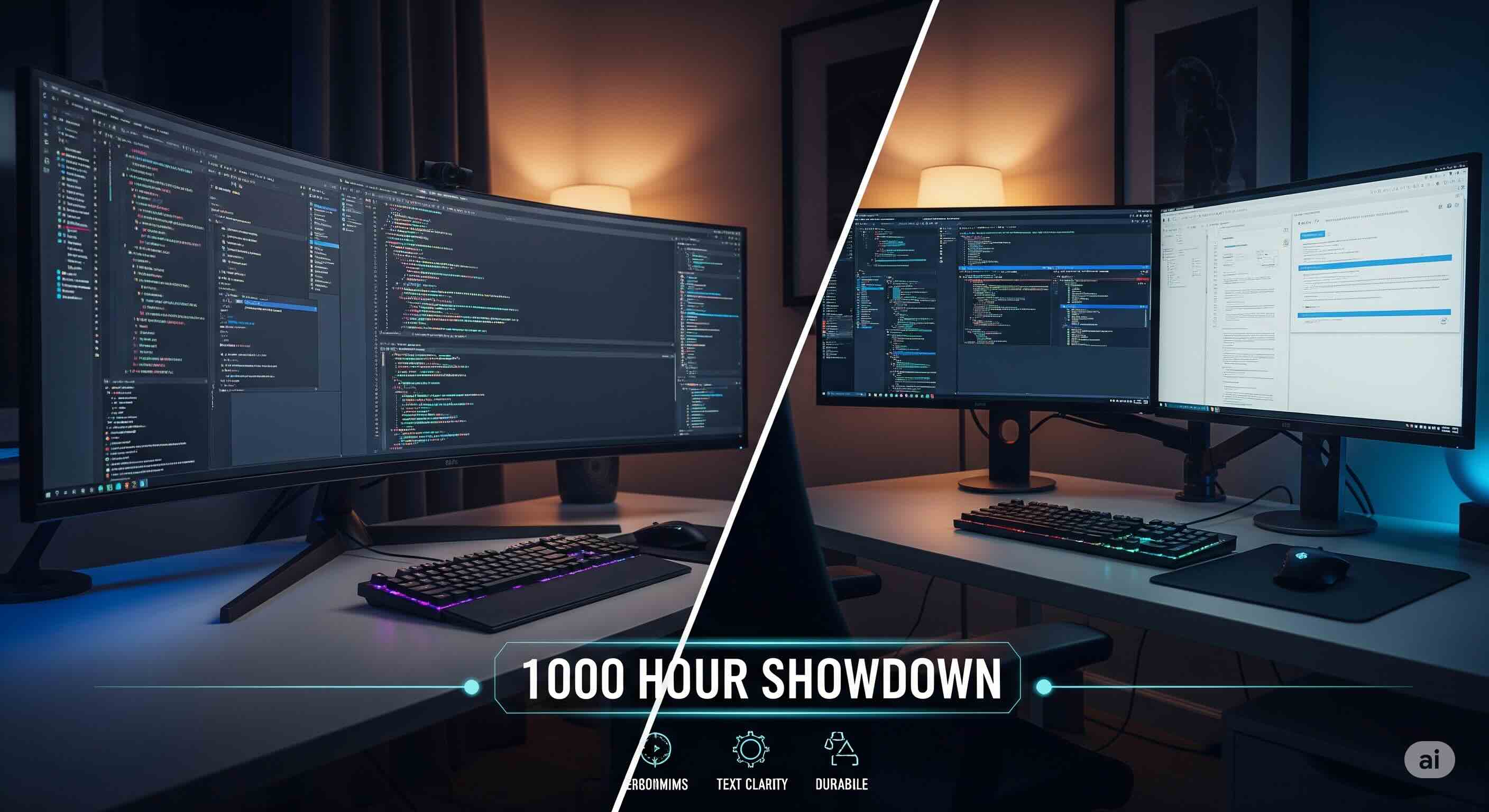 Coding Screen Showdown: Curved Ultrawide vs Dual Flat Panels in 1000-Hour Durability Test